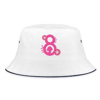 8 March Women's Day 1 - Bucket Hat - white/navy - Front