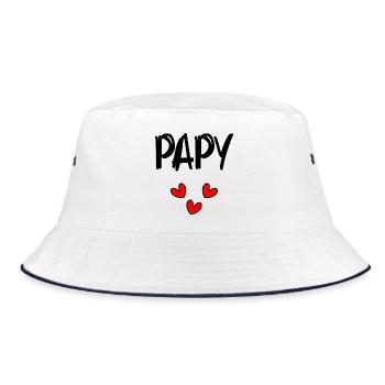 OPA. VATERTAG. FROHER VATERTAG. ICH LIEBE DICH. - Bucket Hat - Weiß/Navy - Vorne