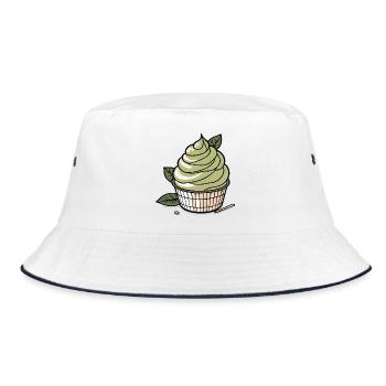 Matcha - Green Tea - Bucket Hat - white/navy - Front