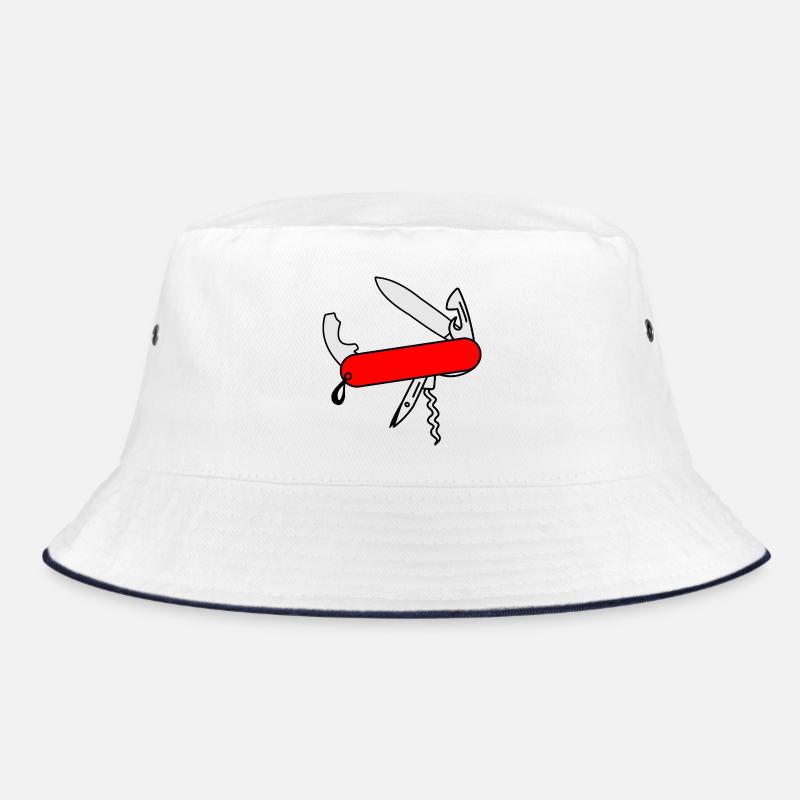 Rotes Überlebensmesser Bucket Hat