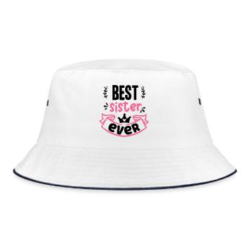 Beste Schwester aller Zeiten - Bucket Hat - Weiß/Navy - Vorne
