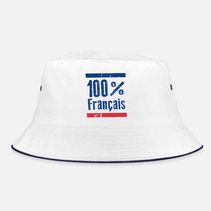 100 % français, bleu, blanc, rouge - Bob - blanc/marine