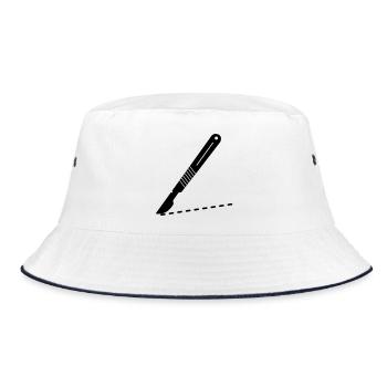 Scalpel blades with cutting line - Bucket Hat - white/navy - Front