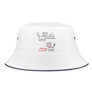 Good morning dog and cat - Bucket Hat - white/navy - Front