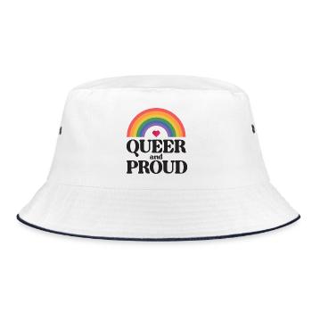 Mois de la fierté LGBT - Queer et fier - Bob - blanc/marine - Devant