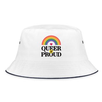 Mois de la fierté LGBT - Queer et fier - Bob - blanc/marine - Devant