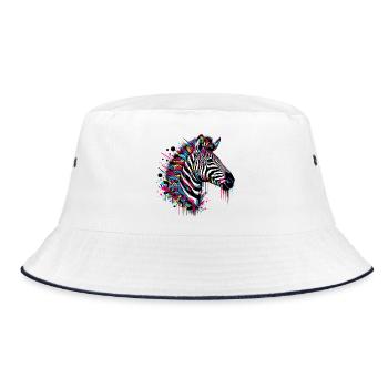 Zebra - Bucket Hat - white/navy - Front