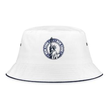 Statue of Liberty Roundel NYC - Bucket Hat - white/navy - Front