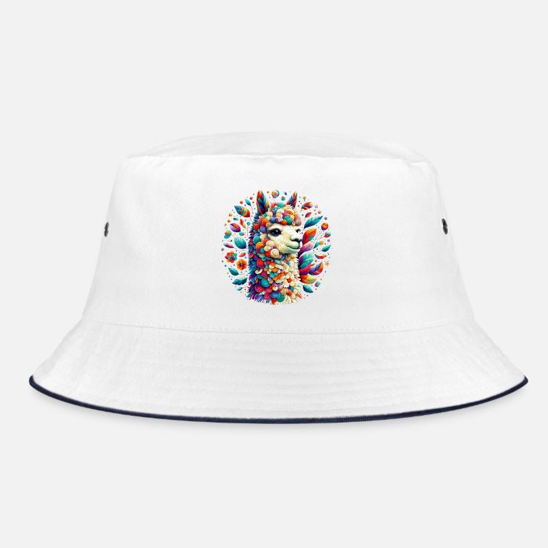 Alpaka - Bucket Hat - Weiß/Navy