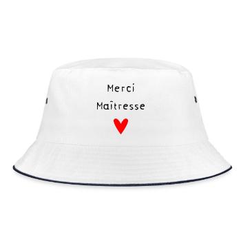 DANKE HERRIN - Bucket Hat - Weiß/Navy - Vorne