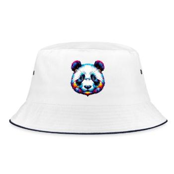 Panda - Bucket Hat - Weiß/Navy - Vorne