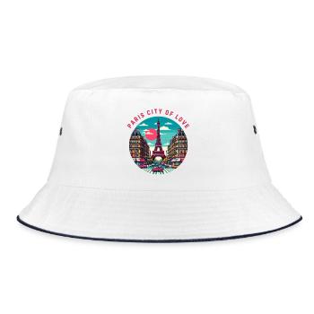 Paris Stadt der Liebe - Bucket Hat - Weiß/Navy - Vorne