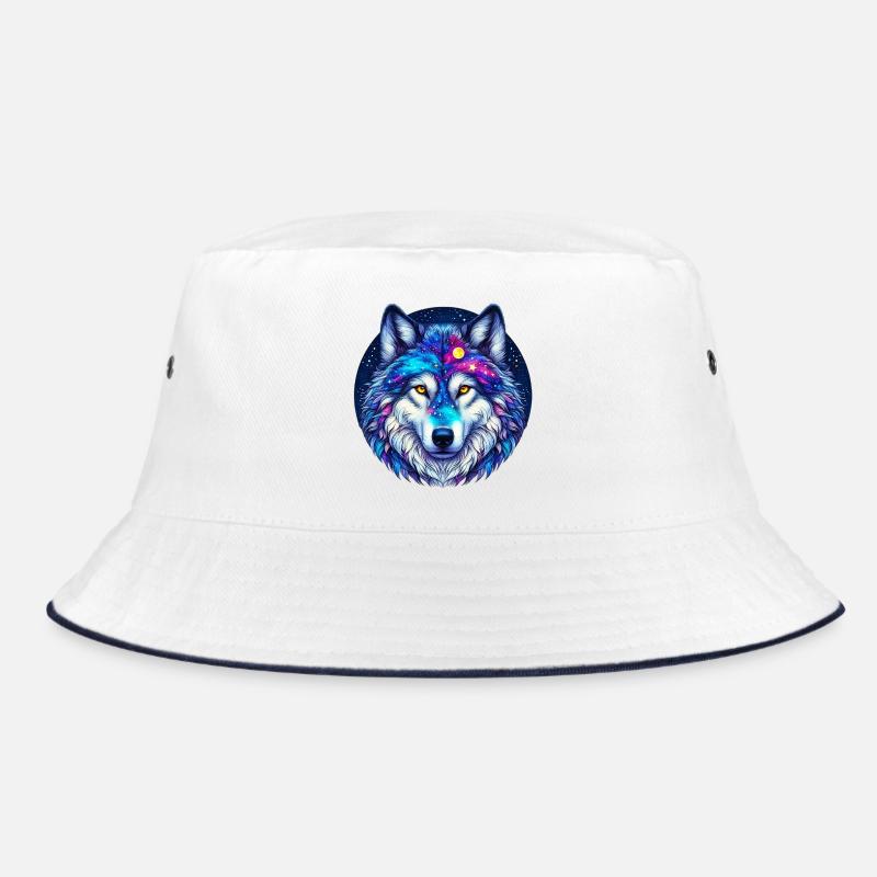 Wolf - Bucket Hat - Weiß/Navy