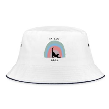 Cat Love - Bucket Hat - white/navy - Front
