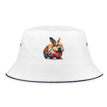 Rabbit - Bucket Hat - white/navy - Front