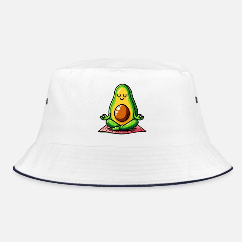 Avocado in Meditation - Bucket Hat - Weiß/Navy