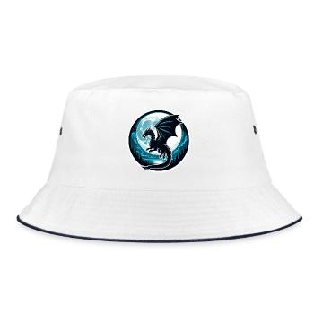 Lunar Dragon’s Flight - Bucket Hat - white/navy - Front