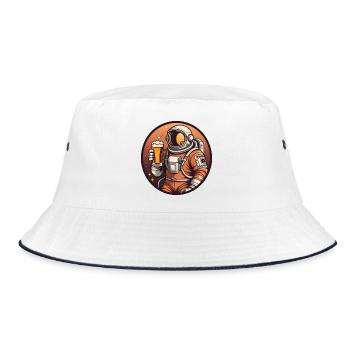 Sternenbier Astronaut - Bucket Hat - Weiß/Navy - Vorne