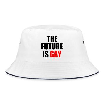 The future is gay - Bucket Hat - white/navy - Front