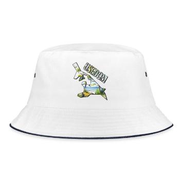 Watercolor Map of Usedom - Bucket Hat - white/navy - Front