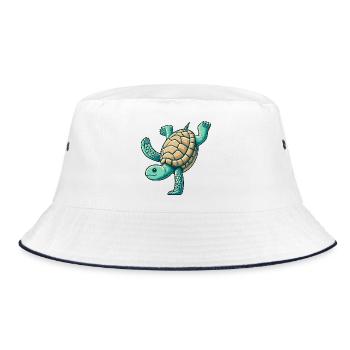 Turtle Handstand Salto Gymnastics Sports - Bucket Hat - white/navy - Front