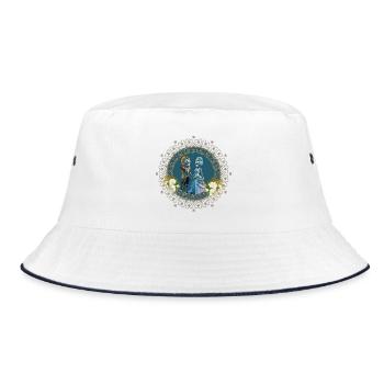 The cute skeleton couple in gothic style - Bucket Hat - white/navy - Front
