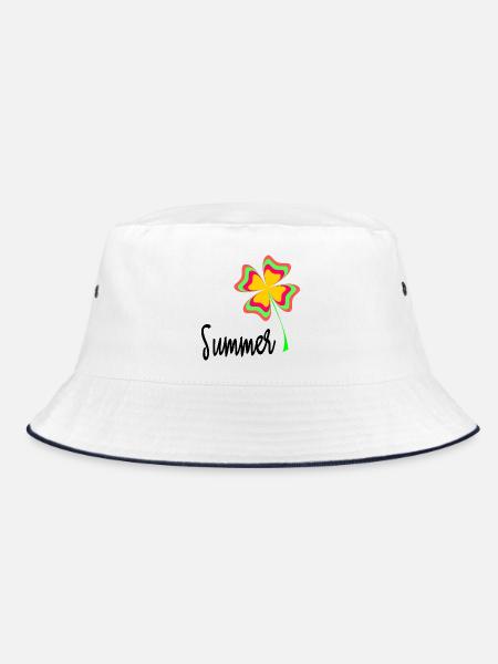 FEIERTAG. FROHE FEIERTAGE. GELIEBTE. MEISTER. LEHRER - Bucket Hat - Weiß/Navy - Vorne