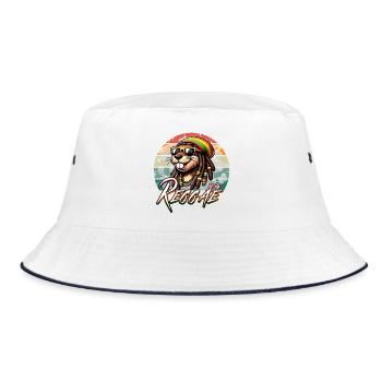Bober Reggae - Rasta Bobr Marly - Bucket Hat - Weiß/Navy - Vorne