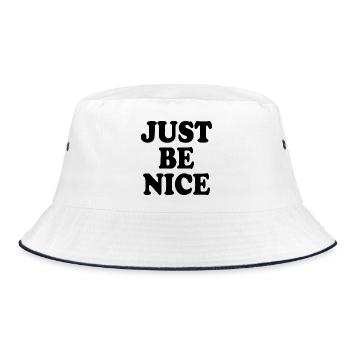 Just be nice - Bucket Hat - white/navy - Front