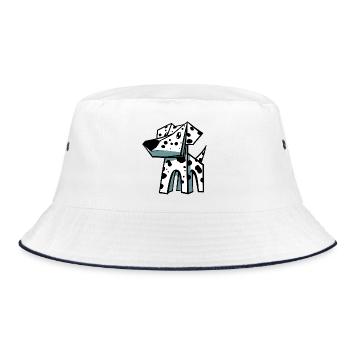 Dalmatiner Hund - Bucket Hat - Weiß/Navy - Vorne