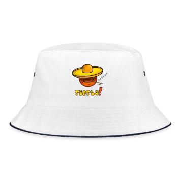 Siesta - Funny Emoticon with Sombrero Hat - Bucket Hat - white/navy - Front