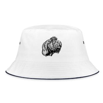 Pudelpointer joins in the conversation - Bucket Hat - white/navy - Front