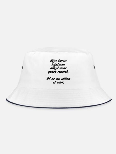 Neighbors always listen to # - Bucket Hat - white/navy - Front