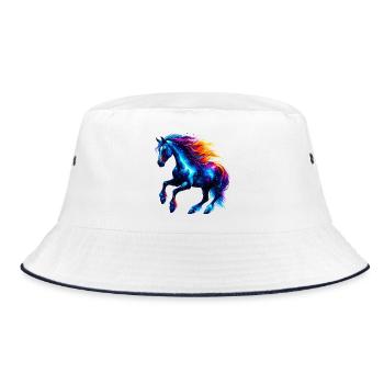 Horse - Bucket Hat - white/navy - Front