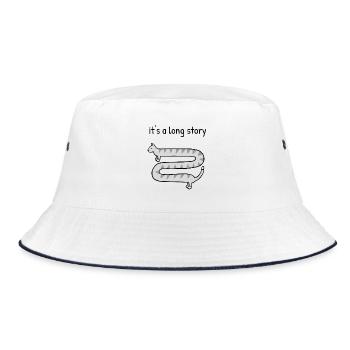 It's a long story - Bucket Hat - white/navy - Front