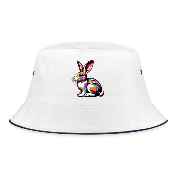 Rabbit - Bucket Hat - white/navy - Front