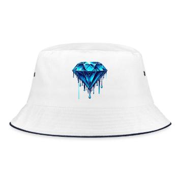 Diamant - Bucket Hat - Weiß/Navy - Vorne