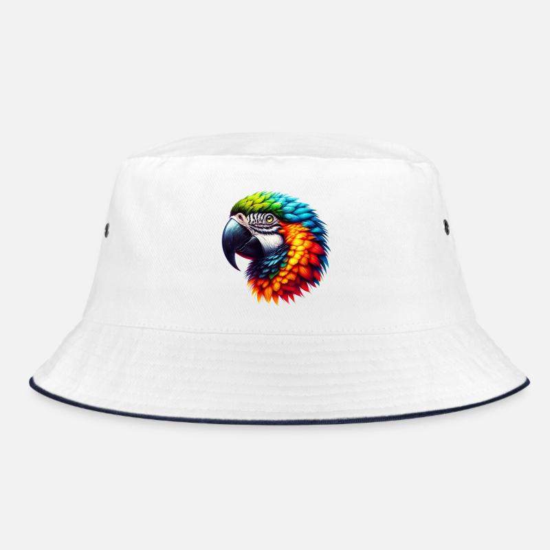 Papagei - Bucket Hat - Weiß/Navy