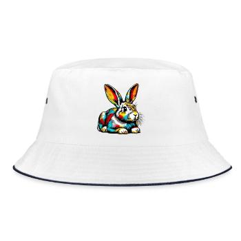 Rabbit - Bucket Hat - white/navy - Front