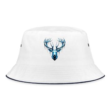 Ice Stag - Bucket Hat - white/navy - Front