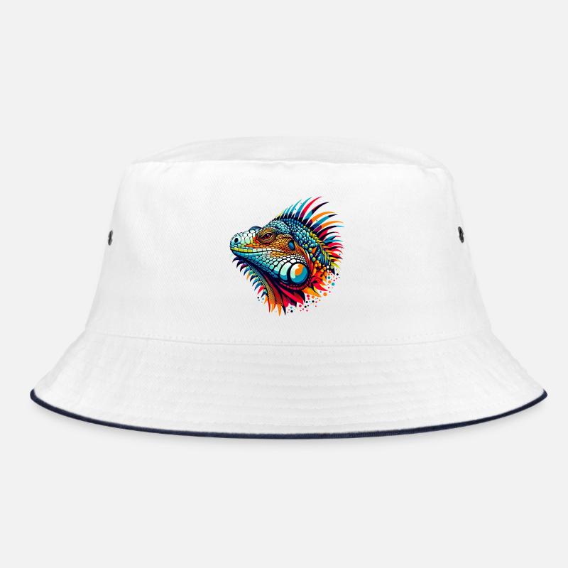 Iguana - Bucket Hat - white/navy