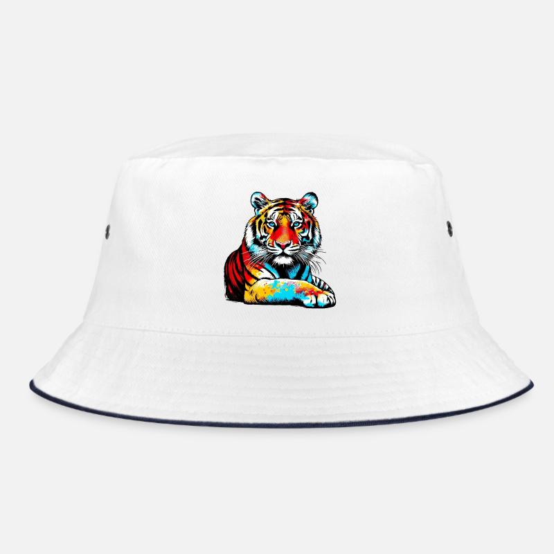 Tiger - Bucket Hat - Weiß/Navy