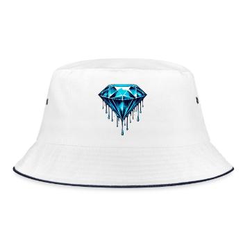 Diamant - Bucket Hat - Weiß/Navy - Vorne