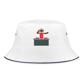 Generator Techno DJ Design - Bucket Hat - Weiß/Navy - Vorne