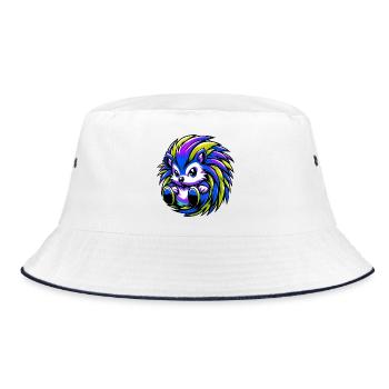 Igel - Bucket Hat - Weiß/Navy - Vorne