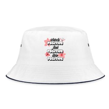 Think Positive Feel Positive Live Positive Women - Bucket Hat - white/navy - Front