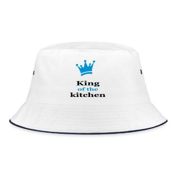 Tablier de chef amusant pour les chefs - Bob - blanc/marine - Devant