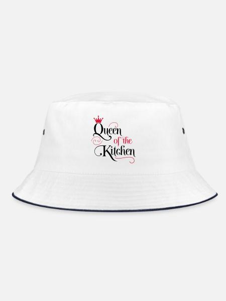 Women's Cooking Apron - Bucket Hat - white/navy - Front