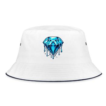 Diamant - Bucket Hat - Weiß/Navy - Vorne