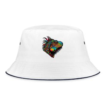 Iguana - Bucket Hat - white/navy - Front